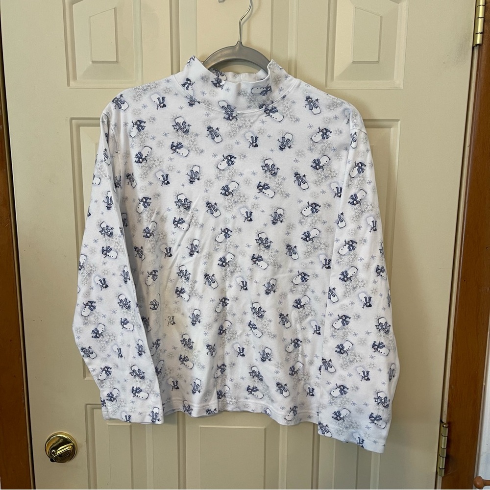 Croft & Barrow Snowman Mock Turtleneck